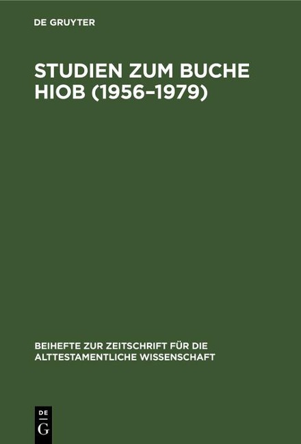 Studien zum Buche Hiob (1956-1979) - 