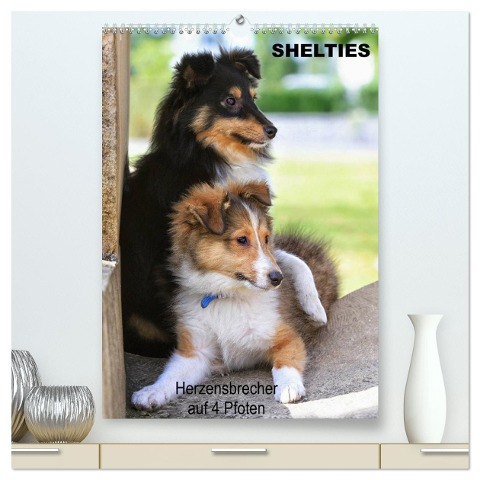 SHELTIES Herzensbrecher auf 4 Pfoten (hochwertiger Premium Wandkalender 2025 DIN A2 hoch), Kunstdruck in Hochglanz - Marion Reiß-Seibert