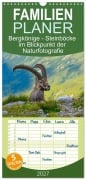 Cover-Bild zum Titel 'Familienplaner 2027 - Bergkönige - Steinböcke im Blickpunkt der Naturfotografie mit 5 Spalten (Wandkalender, 21 x 45 cm) CALVENDO' von 'Renaldo Caumont'