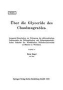 Cover-Bild zum Titel 'Über die Glyceride des Chaulmugraöles' von 'Horst Engel'