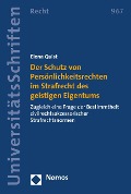 Cover-Bild zum Titel 'Der Schutz von Persönlichkeitsrechten im Strafrecht des geistigen Eigentums' von 'Elena Quist'