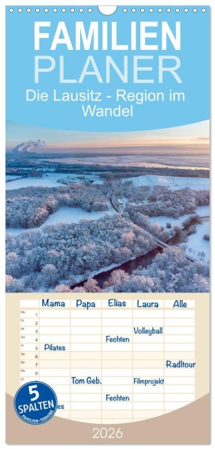Familienplaner 2026 - Die Lausitz - Region im Wandel mit 5 Spalten (Wandkalender, 21 x 45 cm) CALVENDO - Martin Winzer