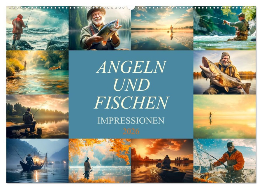 Angeln und Fischen Impressionen (Wandkalender 2026 DIN A2 quer), CALVENDO Monatskalender - Dirk Meutzner