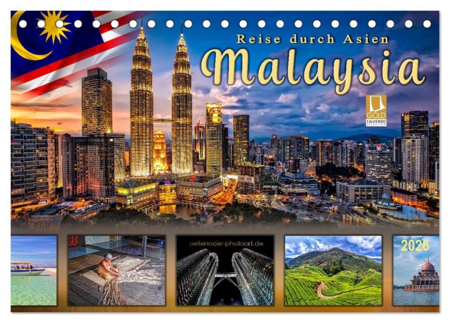 Reise durch Asien - Malaysia (Tischkalender 2026 DIN A5 quer), CALVENDO Monatskalender - Peter Roder
