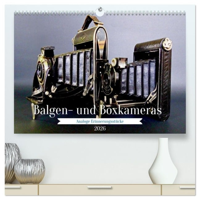Balgen- und Boxkameras - Analoge Erinnerungsstücke (hochwertiger Premium Wandkalender 2026 DIN A2 quer), Kunstdruck in Hochglanz - Jean-Louis Glineur