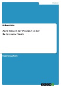 Cover-Bild zum Titel 'Zum Einsatz der Posaune in der Renaissancemusik' von 'Robert Brix'
