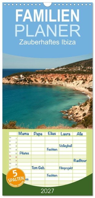 Familienplaner 2027 - Zauberhaftes Ibiza mit 5 Spalten (Wandkalender, 21 x 45 cm) CALVENDO - Antje Lindert-Rottke