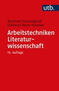 Cover-Bild zum Titel 'Arbeitstechniken Literaturwissenschaft' von 'Burkhard Moennighoff, Eckhardt Meyer-Krentler'