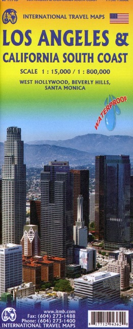 Stadtplan Los Angeles 1:15 000 / California South Coast 1 : 800 000 - 