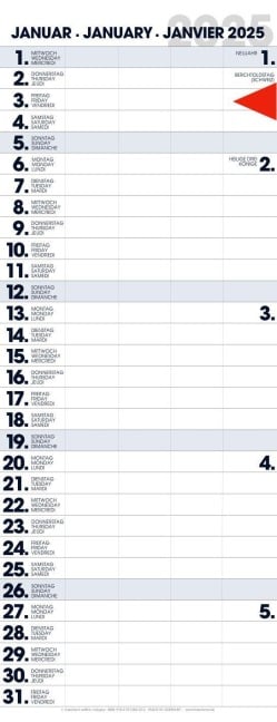Streifenplaner  Familienplaner  Büroplaner 2026 - Baback Haschemi