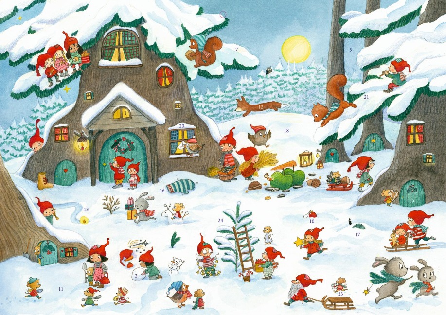 Sticker-Adventskalender - Im Wichtel-Wimmelwald - 