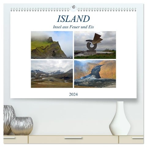 ISLAND, Insel aus Feuer und Eis (hochwertiger Premium Wandkalender 2024 DIN A2 quer), Kunstdruck in Hochglanz - Ulrich Senff