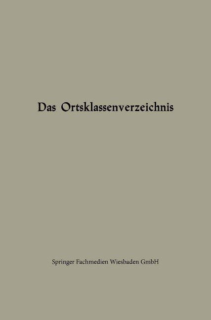 Das Ortsklassenverzeichnis - th. Gmbh Gabler