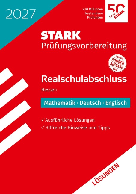 STARK Lösungen zu Mathematik, Deutsch, Englisch - Realschulabschluss 2027 Hessen - Prüfungsvorbereitung - 
