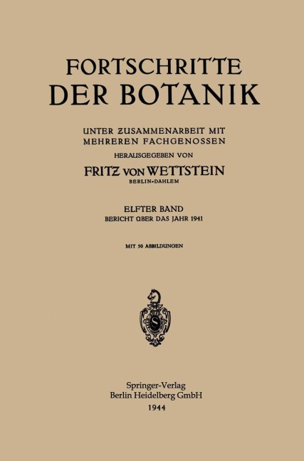 Fortschritte der Botanik - Fritz Von Wettstein
