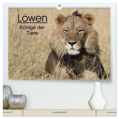 Löwen - Könige der Tiere (hochwertiger Premium Wandkalender 2025 DIN A2 quer), Kunstdruck in Hochglanz - Stefan Sander