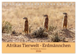 Cover-Bild zum Titel 'Afrikas Tierwelt - Erdmännchen (Tischkalender 2026 DIN A5 quer), CALVENDO Monatskalender' von 'Michael Voß'