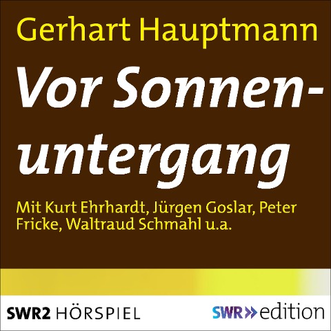 Vor Sonnenuntergang - Gerhart Hauptmann