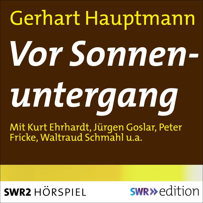 Vor Sonnenuntergang - Gerhart Hauptmann