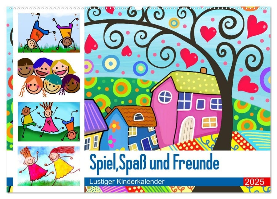 Spiel, Spaß und Freunde. Lustiger Kinderkalender (Wandkalender 2025 DIN A2 quer), CALVENDO Monatskalender - Rose Hurley