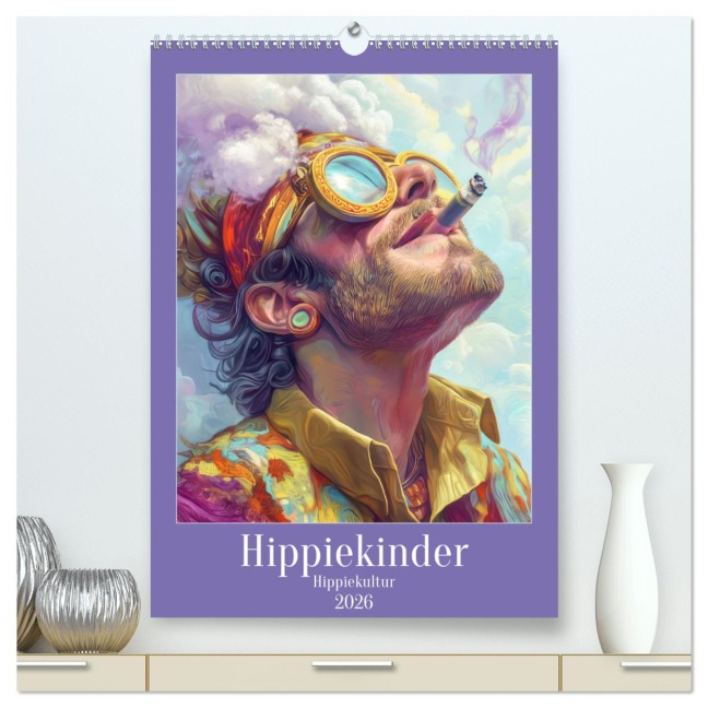 Hippiekinder - Hippiekultur (hochwertiger Premium Wandkalender 2026 DIN A2 hoch), Kunstdruck in Hochglanz - Liselotte Brunner-Klaus