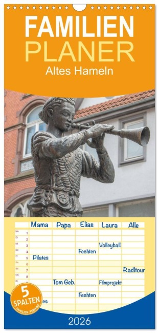Familienplaner 2026 - Altes Hameln mit 5 Spalten (Wandkalender, 21 x 45 cm) CALVENDO - Sell Pixs:Sell