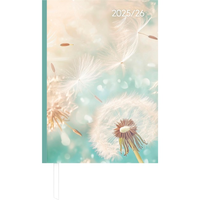 Campustimer Blowballs - A5 Semester-Planer - Studenten-Kalender 2025/2026 - Notiz-Buch - Pusteblume - Weekly - Alpha Edition - 