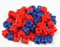 100 Steckwürfel rot/blau 1,7 cm - 