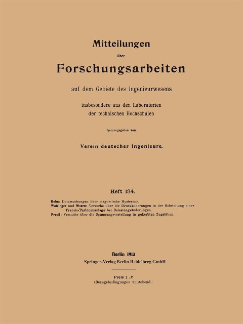 Mitteilungen über Forschungsarbeiten - Fritz Holm, A. Watzinger, Oscar Nissen, E. Preuß