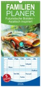 Familienplaner 2026 - Futuristische Boliden - Asiatisch inspiriert mit 5 Spalten (Wandkalender, 21 x 45 cm) CALVENDO - Liselotte Brunner-Klaus
