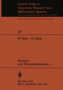 Cover-Bild zum Titel 'Konsum- und Produktionstheorie I' von 'O. Opitz, R. Henn'