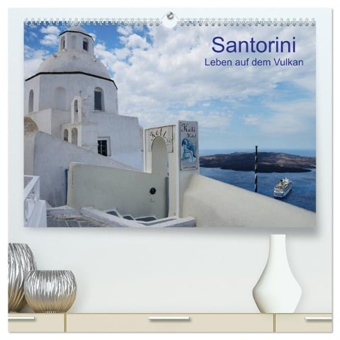 Santorini ¿ Leben auf dem Vulkan (hochwertiger Premium Wandkalender 2025 DIN A2 quer), Kunstdruck in Hochglanz - Helmut Westerdorf