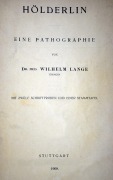 Cover-Bild zum Titel 'Hölderlin Eine Pathographie' von 'Wilhelm Lange'