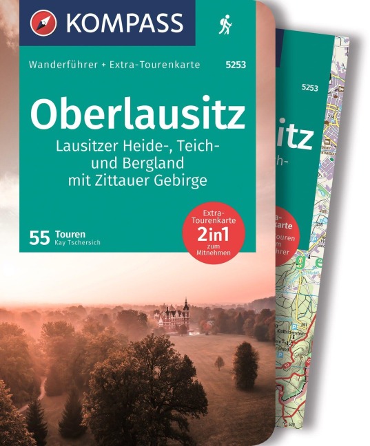 KOMPASS Wanderführer Oberlausitz, Lausitzer Heide-, Teich- und Bergland, mit Zittauer Gebirge, 55 Touren mit Extra-Tourenkarte - Kay Tschersich