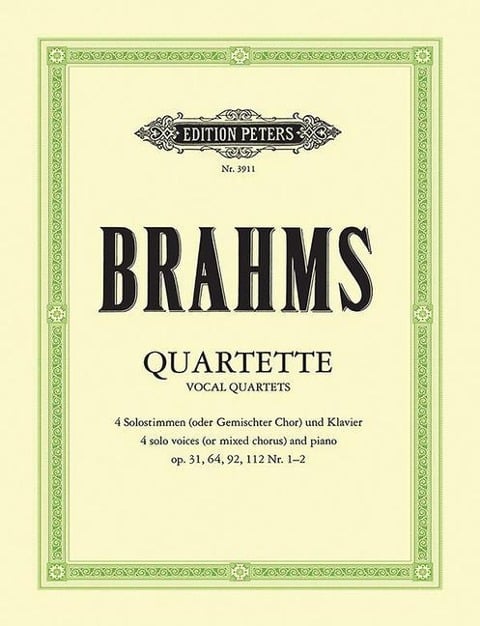 12 Quartets for 4 Voices (Mixed Choir) and Piano - Johannes Brahms, Kurt Soldan