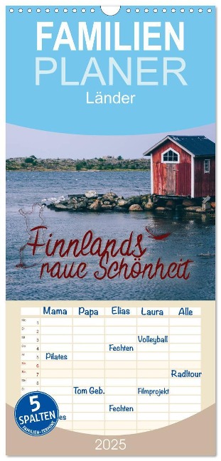 Familienplaner 2025 - Finnlands raue Schönheit mit 5 Spalten (Wandkalender, 21 x 45 cm) CALVENDO - Simeon Trefoil