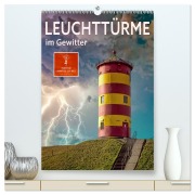 Cover-Bild zum Titel 'Leuchttürme im Gewitter (hochwertiger Premium Wandkalender 2026 DIN A2 hoch), Kunstdruck in Hochglanz' von 'Peter Roder'