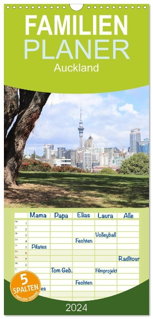 Familienplaner 2024 - Auckland mit 5 Spalten (Wandkalender, 21 x 45 cm) CALVENDO - NZ. Photos NZ. Photos