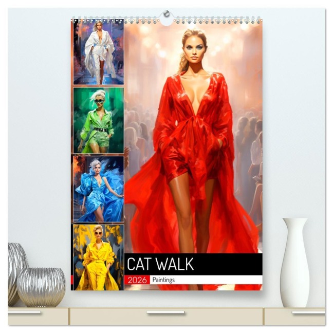 Cat Walk. Paintings (hochwertiger Premium Wandkalender 2026 DIN A2 hoch), Kunstdruck in Hochglanz - Rose Hurley