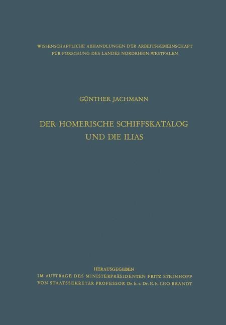 Der homerische Schiffskatalog und die Ilias - Günther Jachmann