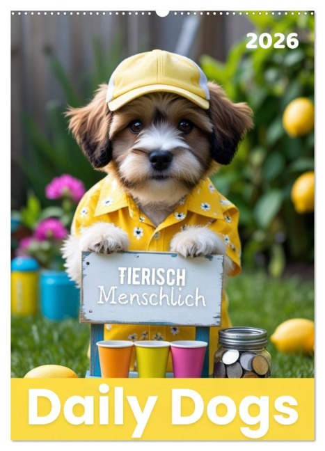 Daily Dogs - Tierisch menschlich (Wandkalender 2026 DIN A2 hoch), CALVENDO Monatskalender - Renaissance Soul
