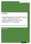 Cover-Bild zum Titel 'Lehrwerksvergleich für den DaF-Unterricht. "Aspekte. Mittelstufe Deutsch 2" (Langenscheidt) und "Studio d. Die Mittelstufe B2/1" (Cornelsen)' von 'Frank Nickel'