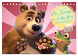 Cover-Bild zum Titel 'Der Frosch und der Bär - Ein Jahr voller Abenteuer (Tischkalender 2026 DIN A5 quer), CALVENDO Monatskalender' von 'Claudia Schimmack'