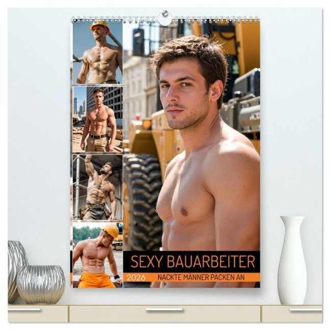SEXY BAUARBEITER - Nackte Männer packen an (hochwertiger Premium Wandkalender 2026 DIN A2 hoch), Kunstdruck in Hochglanz - Mb Fotografie