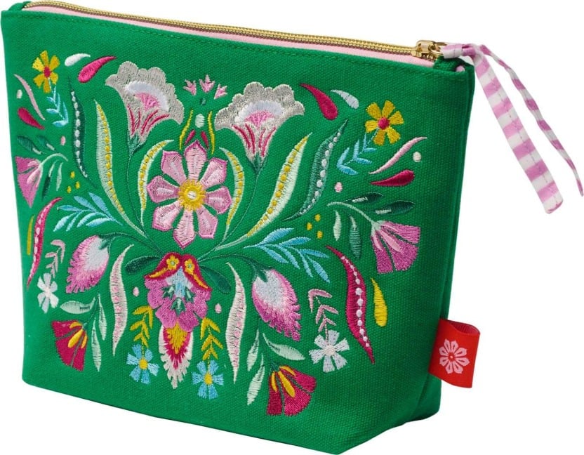 Fiesta del Sol Accessoirestasche bestickt, 18 x 24 cm, grün - 