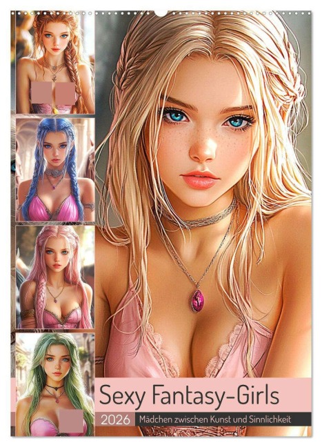Sexy Fantasy-Girls. Mädchen zwischen Kunst und Sinnlichkeit (Wandkalender 2026 DIN A2 hoch), CALVENDO Monatskalender - Rose Hurley
