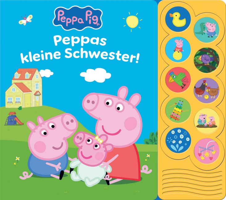 Peppa Pig - Peppas kleine Schwester! - Interaktives Pappbilderbuch mit 10 lustigen Geräuschen - 