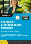 Cover-Bild zum Titel 'Fachlehrer Einstellungstest bestehen: mit Online-Testtrainer inkl. App - +5.000 Aufgaben mit Lösungen in Mathe, Logik, Konzentration, Allgemeinwissen & Pädagogik I Eignungstest Training' von 'Tom Wenk'