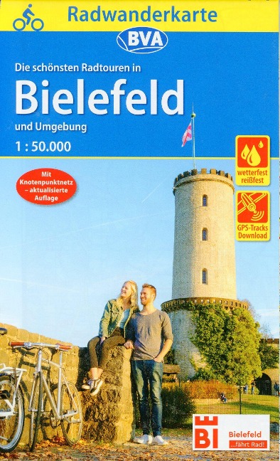 Radwanderkarte BVA Radwandern in Bielefeld und Umgebung 1:50.000, reiß- und wetterfest, GPS-Tracks Download - 