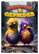 Cover-Bild zum Titel 'Gekritzel und Gefieder: Ein Jahr mit hässlichen Vögeln (Wandkalender 2027 DIN A2 hoch), CALVENDO Monatskalender' von 'Artefacti'